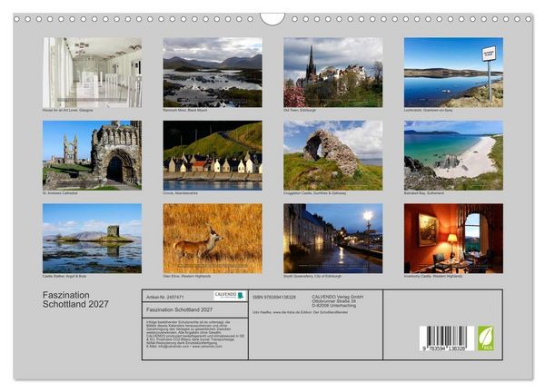 Produktbild: Faszination Schottland 2027 (Wandkalender 2027 DIN A3 quer), CALVENDO Monatskalender