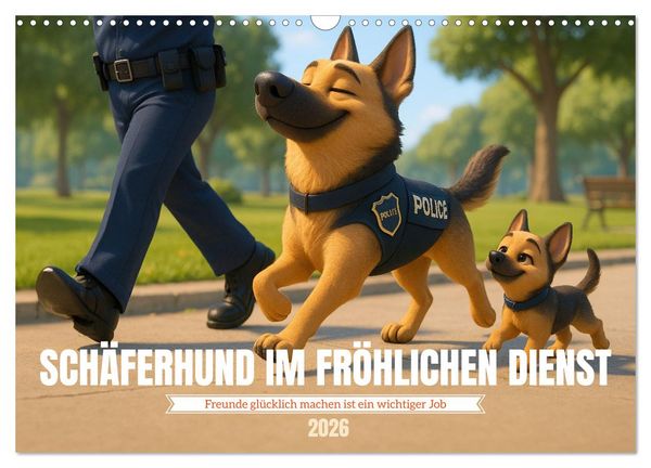 Produktbild: Sch&auml;ferhund im fr&ouml;hlichen Dienst (Wandkalender 2026 DIN A3 quer), CALVENDO Monatskalender