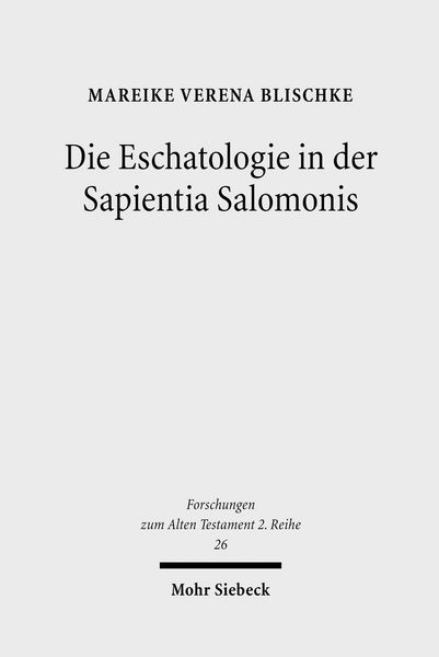 Produktbild: Die Eschatologie in der Sapientia Salomonis