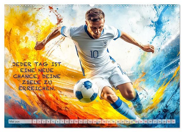 Produktbild: Fu&szlig;ball und Motivation (Wandkalender 2026 DIN A2 quer), CALVENDO Monatskalender