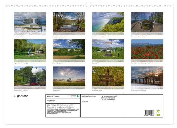 Produktbild: R&uuml;genliebe (Wandkalender 2026 DIN A2 quer), CALVENDO Monatskalender