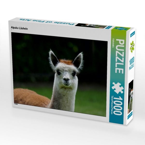 Produktbild: CALVENDO Puzzle Alpaka L&auml;cheln | 1000 Teile Lege-Gr&ouml;&szlig;e 64x48cm Foto-Puzzle f&uuml;r gl&uuml;ckliche Stunden