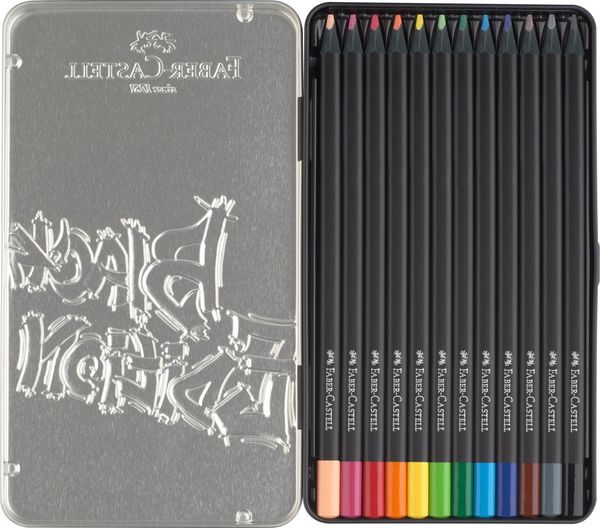 Produktbild: Faber-Castell Buntstifte Black Edition 12er Metalletui