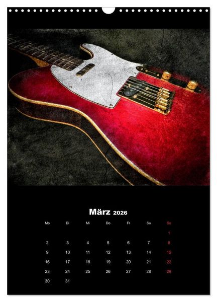 Produktbild: Vintage Gitarren (Wandkalender 2026 DIN A3 hoch), CALVENDO Monatskalender