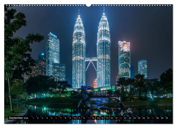 Produktbild: St&auml;dte S&uuml;dostasiens - Singapur & Kuala Lumpur (Wandkalender 2026 DIN A2 quer), CALVENDO Monatskalender