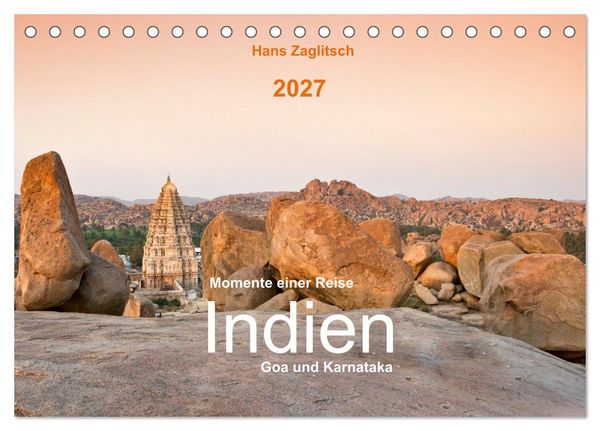 Momente einer Reise - Goa und Karnataka (Tischkalender 2027 DIN A5 quer), CALVENDO Monatskalender