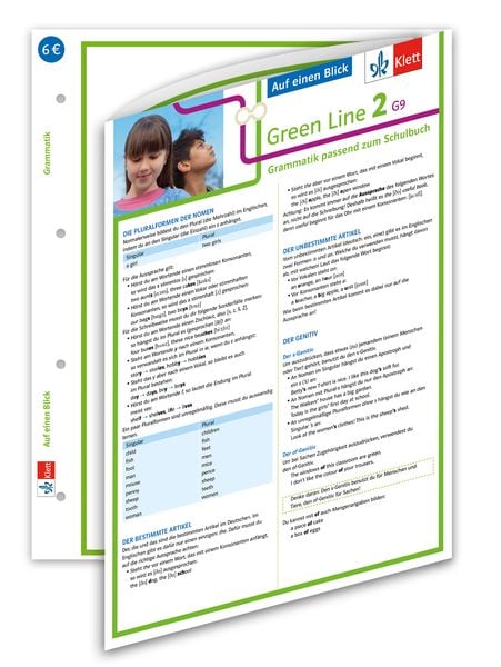 Produktbild: Green Line 2. Auf einen Blick: G9. Klasse 6. Grammatik passend zum Schulbuch - Klappkarte (6 Seiten)