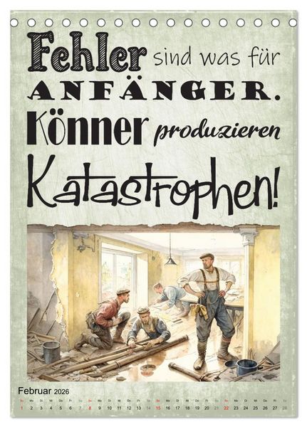 Produktbild: Handwerker Spr&uuml;che (Tischkalender 2026 DIN A5 hoch), CALVENDO Monatskalender