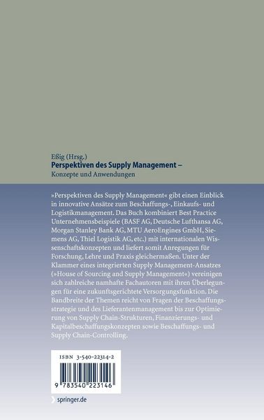 Produktbild: Perspektiven des Supply Management