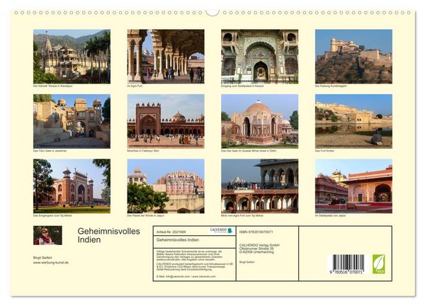 Produktbild: Geheimnisvolles Indien (hochwertiger Premium Wandkalender 2026 DIN A2 quer), Kunstdruck in Hochglanz