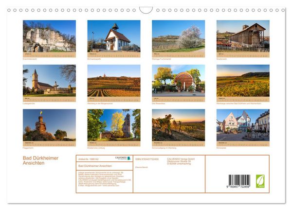 Produktbild: Bad D&uuml;rkheimer Ansichten (Wandkalender 2026 DIN A3 quer), CALVENDO Monatskalender