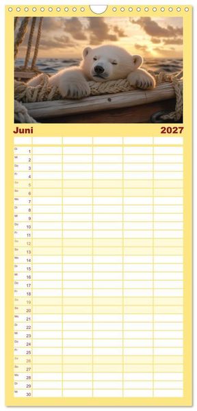 Produktbild: Familienplaner 2027 - Kleiner Eisb&auml;r und die gro&szlig;e Welt mit 5 Spalten (Wandkalender, 21 x 45 cm) CALVENDO