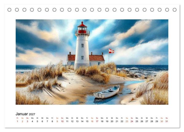 Produktbild: D&auml;nemark - Wind, Meer und stille Orte (Tischkalender 2027 DIN A5 quer), CALVENDO Monatskalender