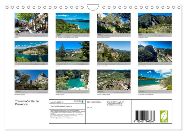 Produktbild: Traumhafte Haute Provence (Wandkalender 2026 DIN A4 quer), CALVENDO Monatskalender