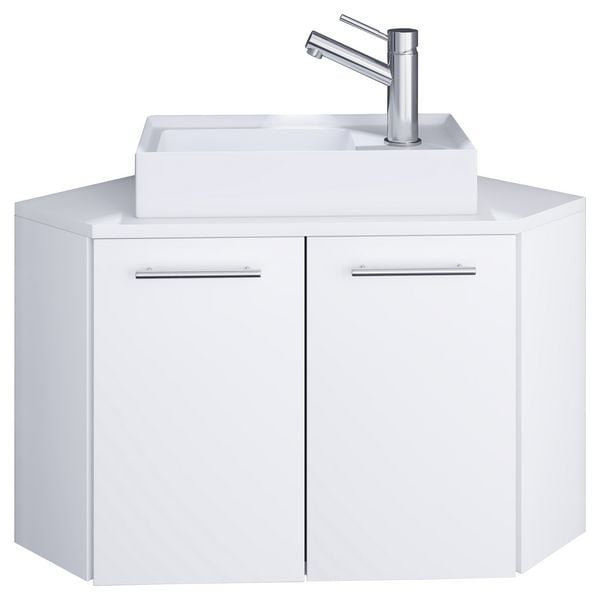 Produktbild: 2-tlg. Eck G&auml;ste WC Waschplatz Waschtisch Vilosa