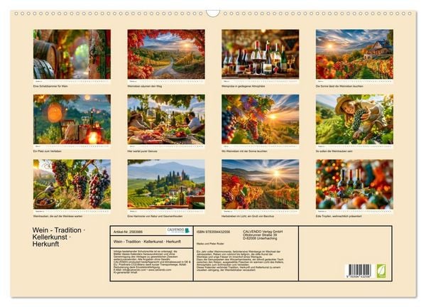 Produktbild: Wein - Tradition &middot; Kellerkunst &middot; Herkunft (Wandkalender 2027 DIN A2 quer), CALVENDO Monatskalender
