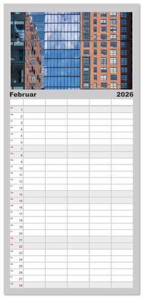 Produktbild: Familienplaner 2026 - Fassadenpoesie &ndash; Muster & Strukturen aus New York mit 5 Spalten (Wandkalender, 21 x 45 cm) CALVENDO