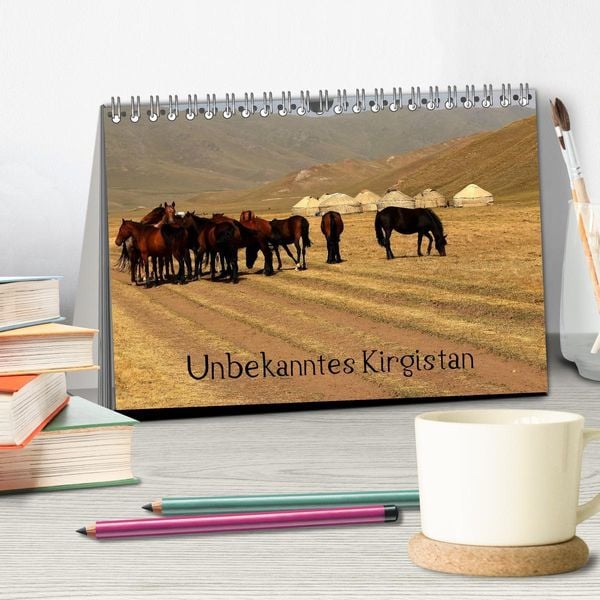 Produktbild: Unbekanntes Kirgistan (Tischkalender 2026 DIN A5 quer), CALVENDO Monatskalender