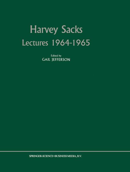 Produktbild: Harvey Sacks Lectures 1964&ndash;1965