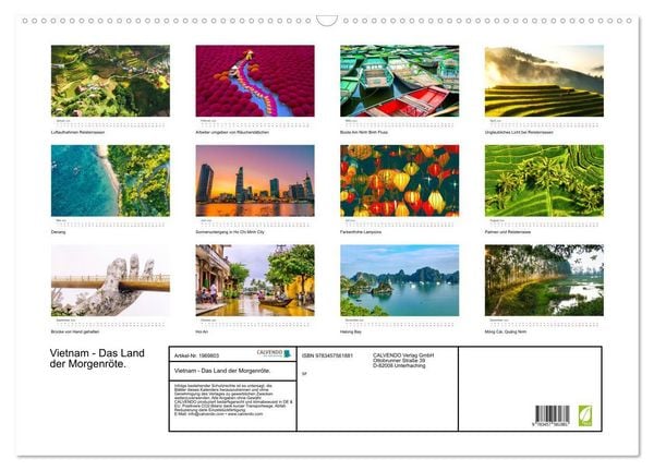 Produktbild: Vietnam - Das Land der Morgenr&ouml;te. (Wandkalender 2026 DIN A2 quer), CALVENDO Monatskalender