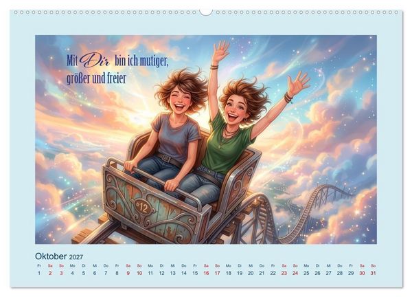 Produktbild: Freundin - Schwester - Lieblingsmensch (hochwertiger Premium Wandkalender 2027 DIN A2 quer), Kunstdruck in Hochglanz