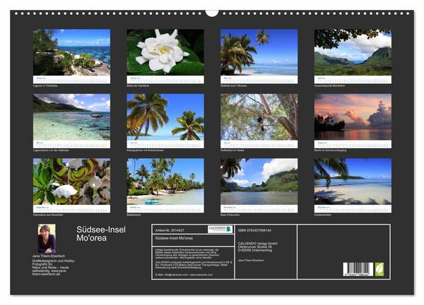 Produktbild: S&uuml;dsee-Insel Mo'orea (Wandkalender 2026 DIN A2 quer), CALVENDO Monatskalender