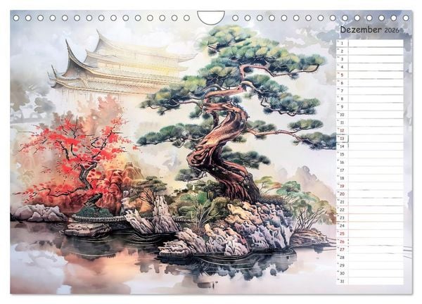Produktbild: Chinas Harmonie - Terminplaner mit Landschaften und Symbolen (Wandkalender 2026 DIN A4 quer), CALVENDO Monatskalender