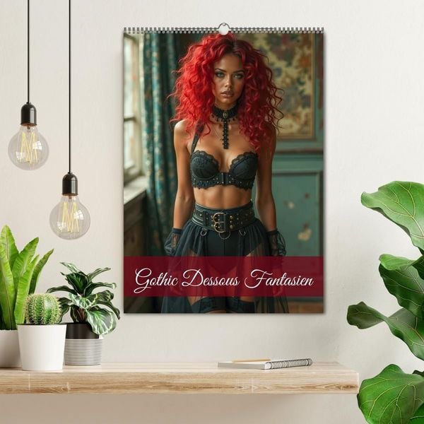 Produktbild: Gothic Dessous Fantasien (Wandkalender 2027 DIN A2 hoch), CALVENDO Monatskalender