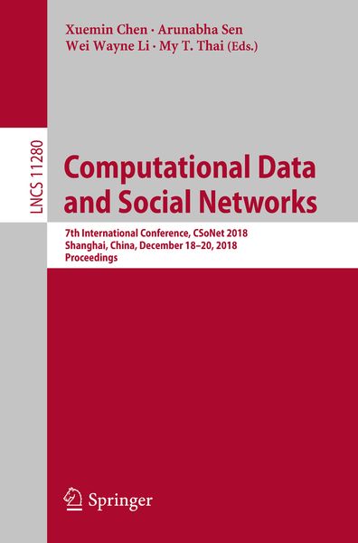 Produktbild: Computational Data and Social Networks