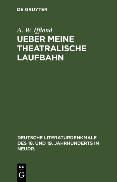 Produktbild: Ueber meine theatralische Laufbahn