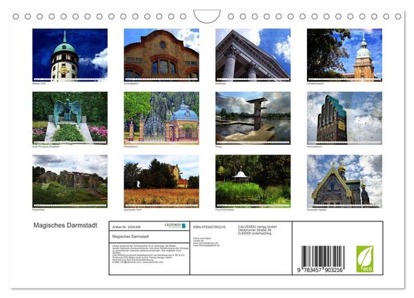 Produktbild: Magisches Darmstadt (Wandkalender 2026 DIN A4 quer), CALVENDO Monatskalender