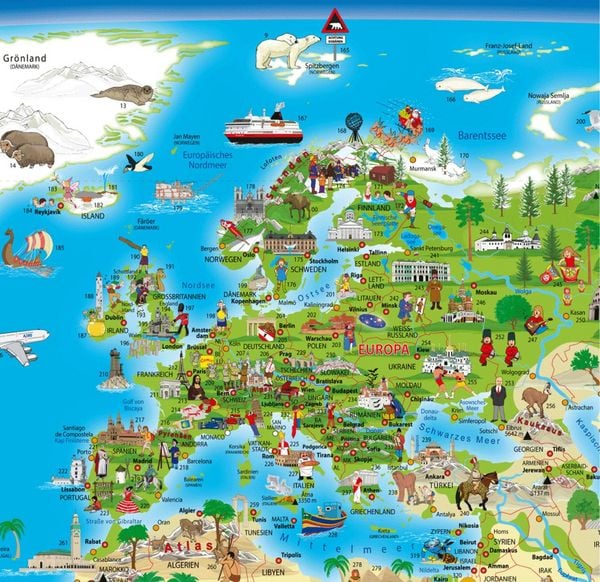 Produktbild: Erlebniskarte Illustrierte Weltkarte