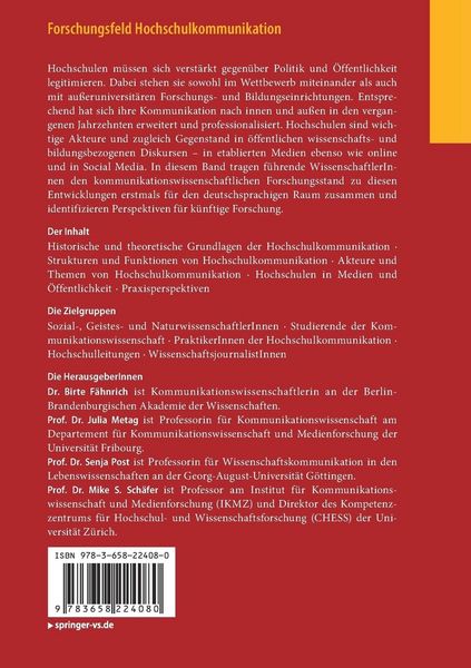 Produktbild: Forschungsfeld Hochschulkommunikation