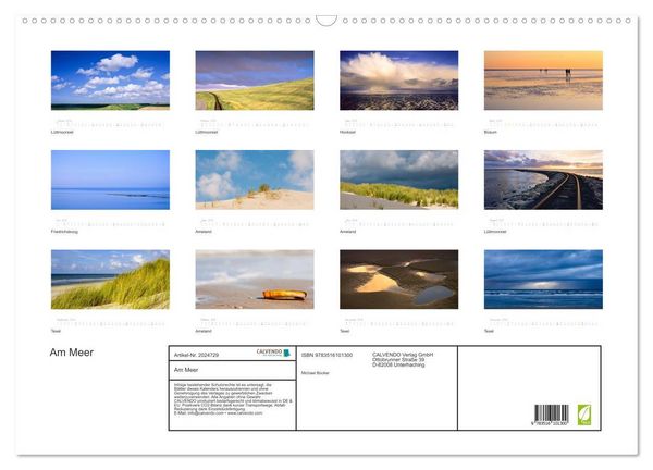 Produktbild: Am Meer (Wandkalender 2026 DIN A2 quer), CALVENDO Monatskalender