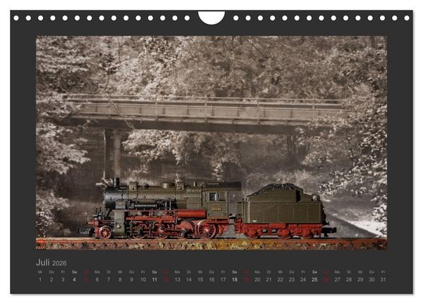 Produktbild: Dampflokomotiven in Spur N (Wandkalender 2026 DIN A4 quer), CALVENDO Monatskalender