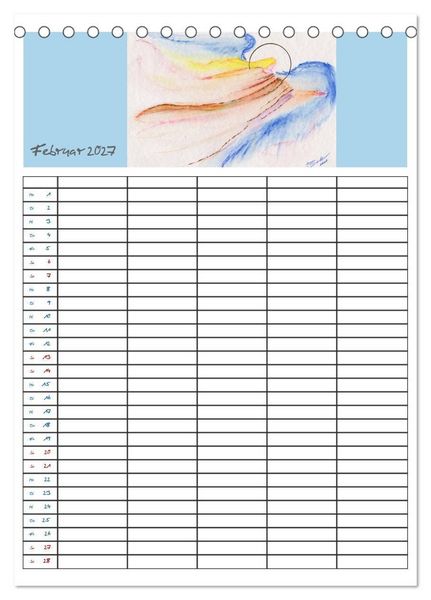 Produktbild: Engelhafter Familienplaner (Tischkalender 2027 DIN A5 hoch), CALVENDO Monatskalender