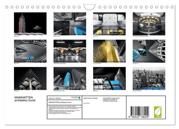 Produktbild: MAINHATTEN architektur kunst (Wandkalender 2026 DIN A4 quer), CALVENDO Monatskalender