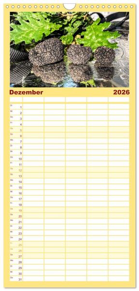 Produktbild: Familienplaner 2026 - Franz&ouml;sische Tr&uuml;ffelwelten mit 5 Spalten (Wandkalender, 21 x 45 cm) CALVENDO