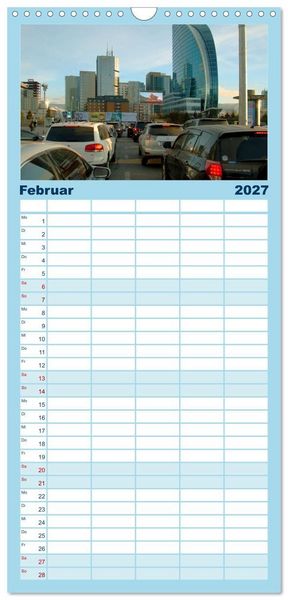 Produktbild: Familienplaner 2027 - UB, Ulan Bator, Ulaanbaatar mit 5 Spalten (Wandkalender, 21 x 45 cm) CALVENDO