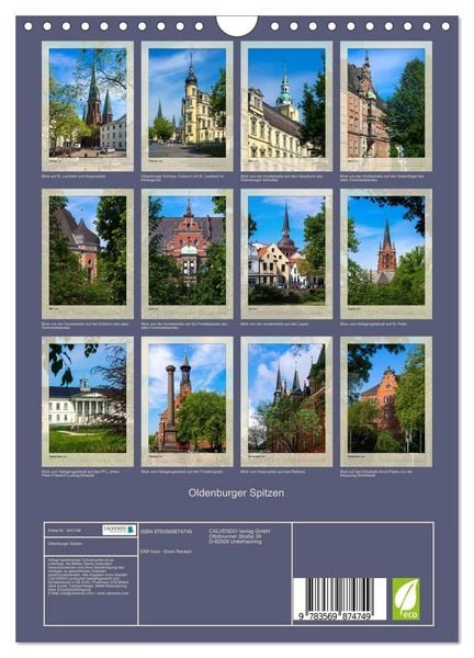 Produktbild: Oldenburger Spitzen (Wandkalender 2027 DIN A4 hoch), CALVENDO Monatskalender