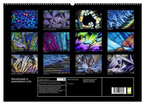Produktbild: Mikrokristalle in polarisiertem Licht (hochwertiger Premium Wandkalender 2026 DIN A2 quer), Kunstdruck in Hochglanz