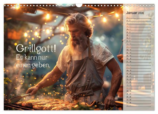 Produktbild: Lieblingshobby Grillen (Wandkalender 2026 DIN A3 quer), CALVENDO Monatskalender