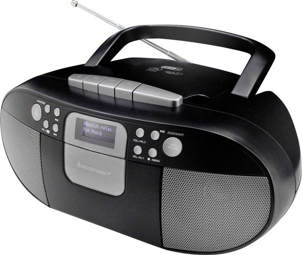 Soundmaster SCD7800SW Kassettenradio DAB+, UKW AUX, CD, Kassette, USB Weckfunktion Schwarz -