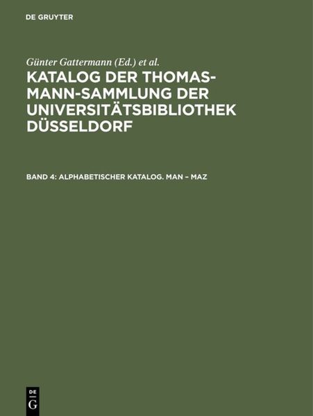 Produktbild: Alphabetischer Katalog. Man &ndash; Maz