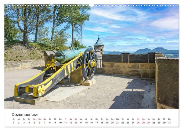 Produktbild: Bergfestung K&ouml;nigstein (Wandkalender 2026 DIN A2 quer), CALVENDO Monatskalender