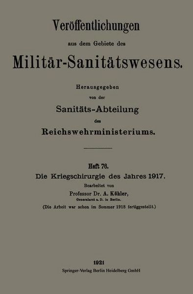 Produktbild: Die Kriegschirurgie des Jahres 1917