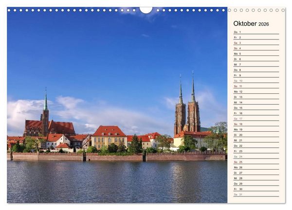 Produktbild: Breslau - Schlesiens Herz an der Oder (Wandkalender 2026 DIN A3 quer), CALVENDO Monatskalender