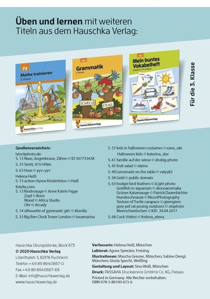 Produktbild: Englisch 3. Klasse &Uuml;bungsblock