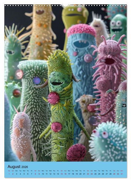 Produktbild: Microbial Cuteness (High Quality Premium Wall Calendar 2026 DIN A2 portrait),CALVENDO 12 Month Wall Calendar
