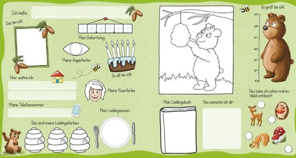 Mein Zauberpapier Kindergarten Freundebuch Wilde Waldtiere
